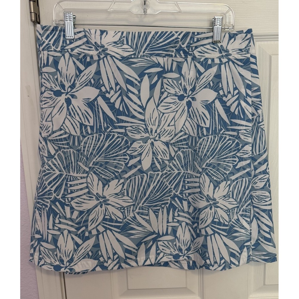 RipSkirt Hawaii Sz L Length 2 Sun Print Blue Tropical Floral Beach True Wrap EUC